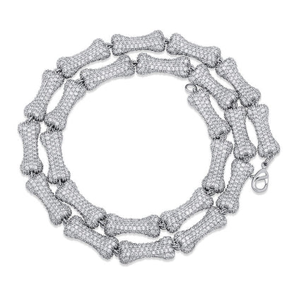 Iced Out Dog Bone Eternity Chain