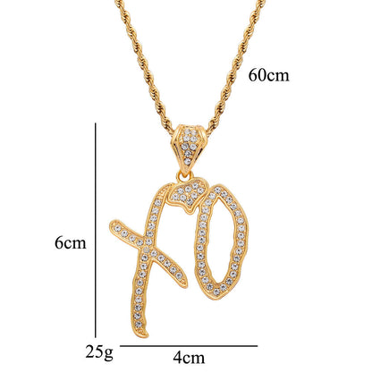 Iced Out XO Pendant Gold