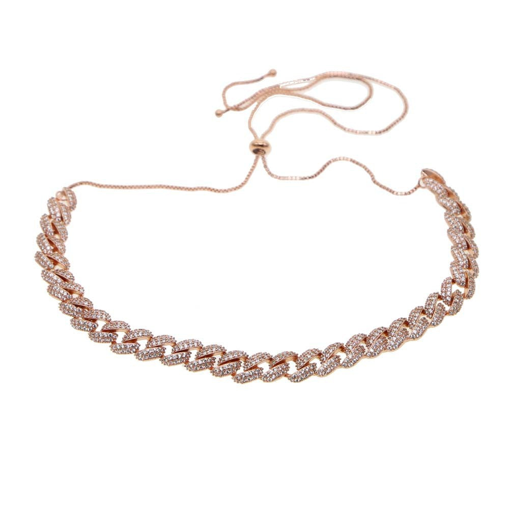 Diamond Ladies Cuban Choker 8mm