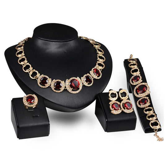 Gold Redish Women's Jewelry Set