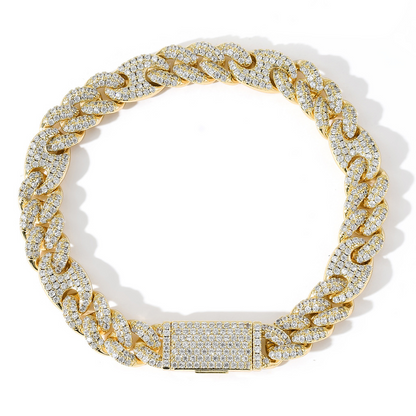 Half Mariner Cuban Bracelet 10mm Gold