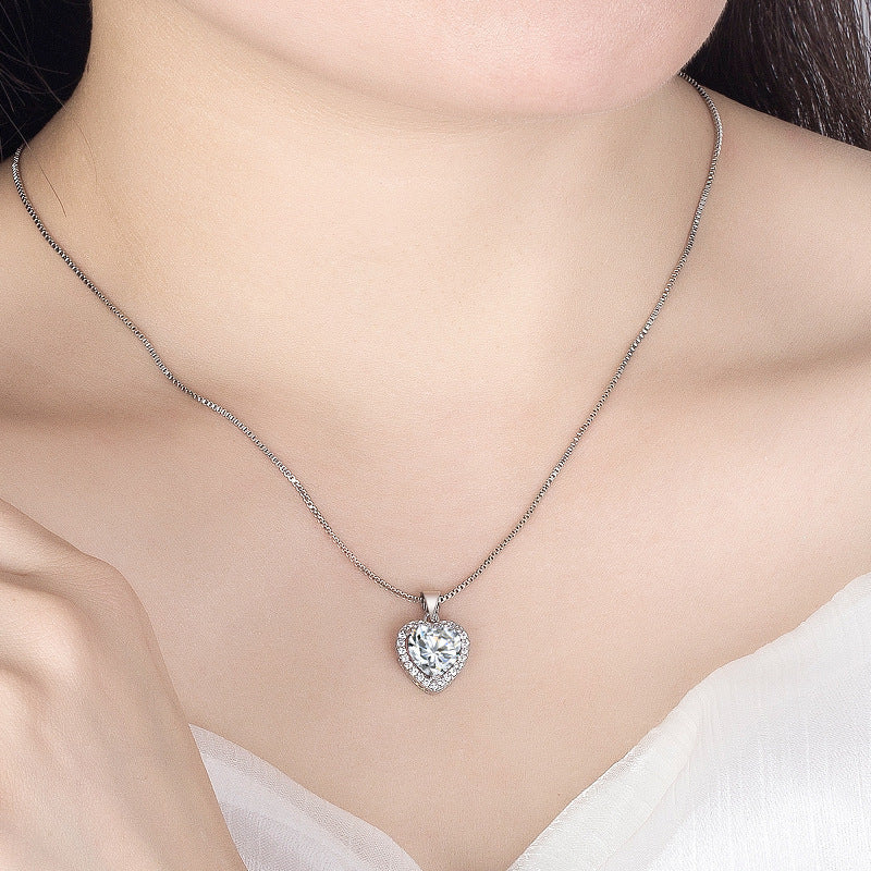 Moissanite Heart Pendant