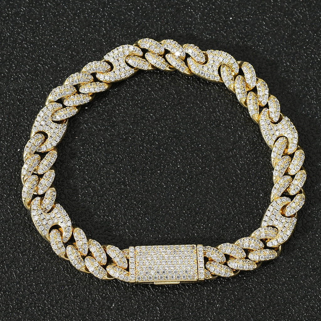 Half Mariner Cuban Bracelet 10mm Gold