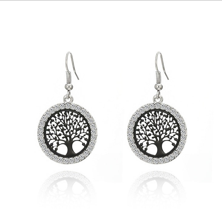 Life Tree Diamond Earrings