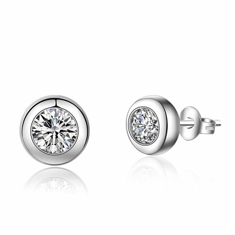 Boucles d'oreilles à clous en diamant rond