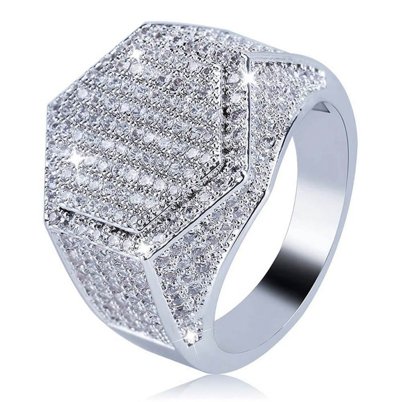 Hexagon CZ Diamond Ring