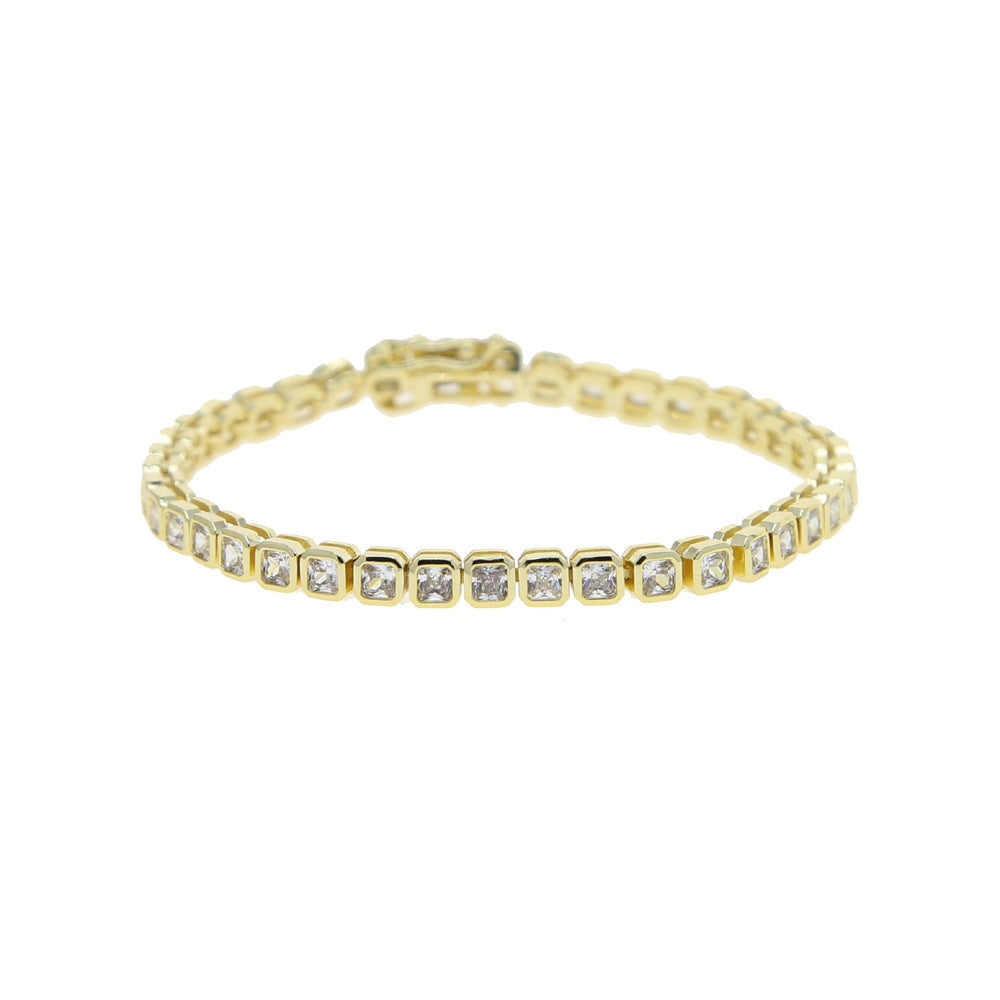 Tennis CZ Bezel Bracelet 5mm Gold