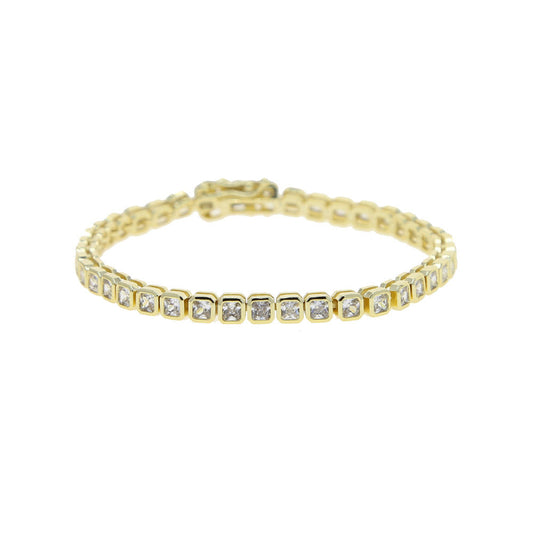 Tennis CZ Bezel Bracelet 5mm Gold