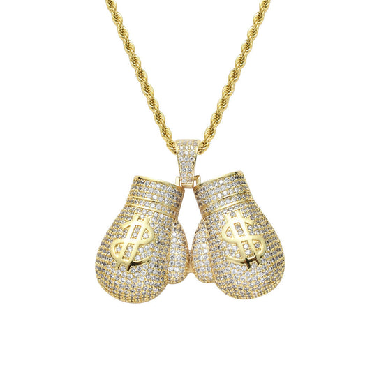 Thelo Jewels Boxing Gloves Dollar Pendant gold