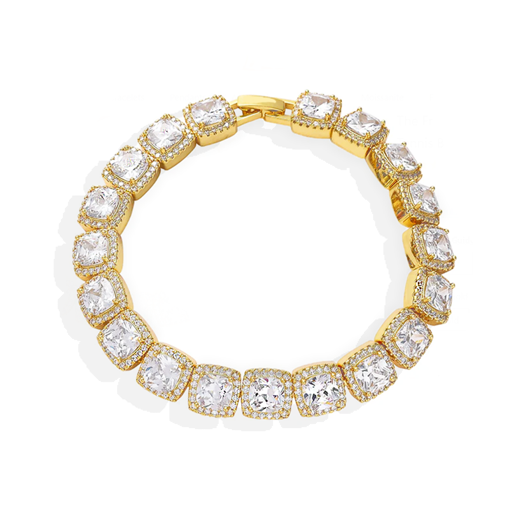 Thelo Jewels Clustered Tennis Bracelet 10mm gold