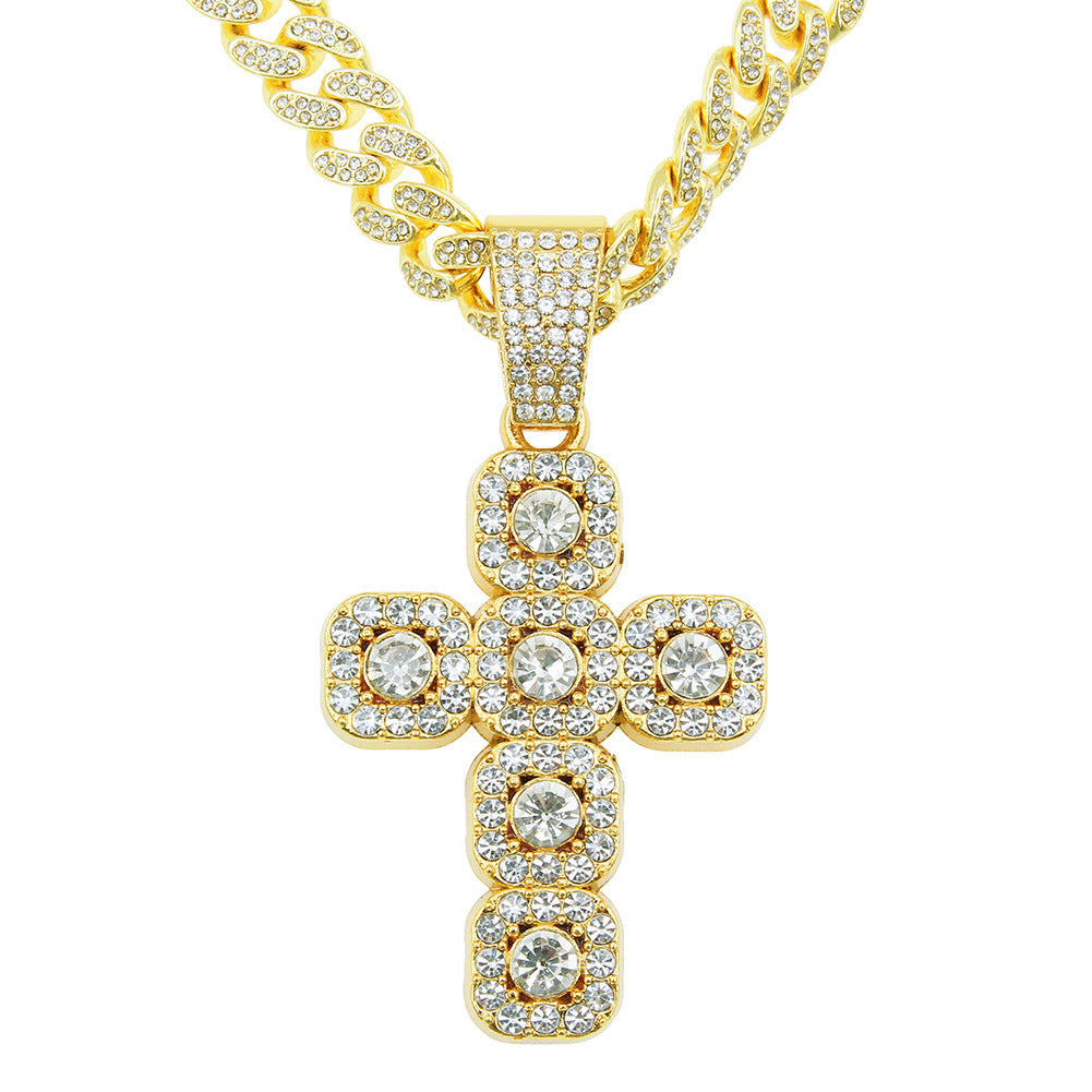 Thelo Jewels Cross Diamond Pendant 3ct gold