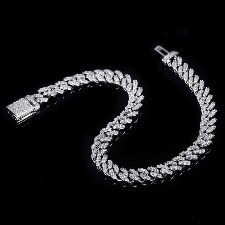 Thelo Jewels Classic Cuban Link Chain 10mm white gold 2