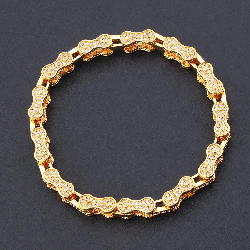 Thelo Jewels gold biker diamond bracelet 3