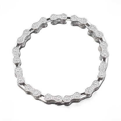 Thelo Jewels white gold biker diamond bracelet 